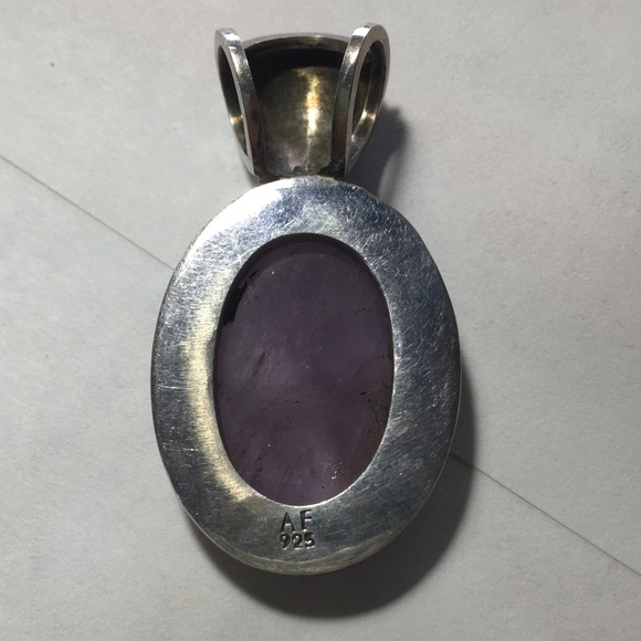 SOLD!-Amethyst and sterling silver pendant - Picture 2 of 3